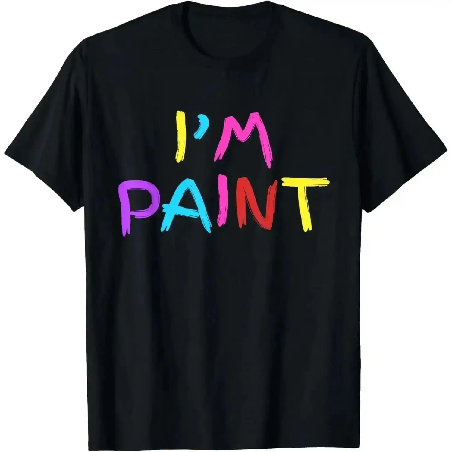 I Love To Finger Paint Cute Hand Painting Graphic Unisex Relax Fit 100% Crew Neck Tee, Soft Lightweight Summer Casual Top, Daily Wear for Art Hobbyists and Summer Craft Parties, Independence Day Activities