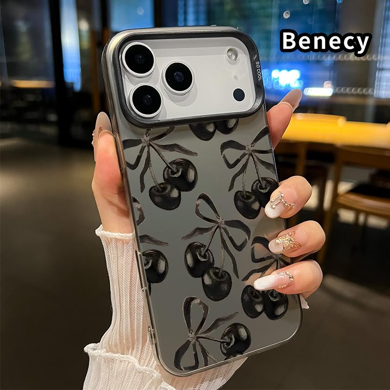 Phone Case for iPhone17 Pro Max 17 Air Cherry Bow Pattern Pattern Full Body Protection Anti-Scratch PC Smartphone Cover Cellphone Protective