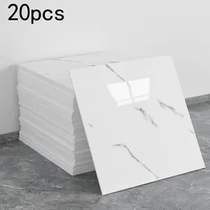 20 pieces of removable and adhesive shower-proof marble tile wall stickers. Faux Marble Finish, Self-adhesive wall tiles, PVC wall panels for showers. Suitable for family bathrooms, kitchens and living rooms.