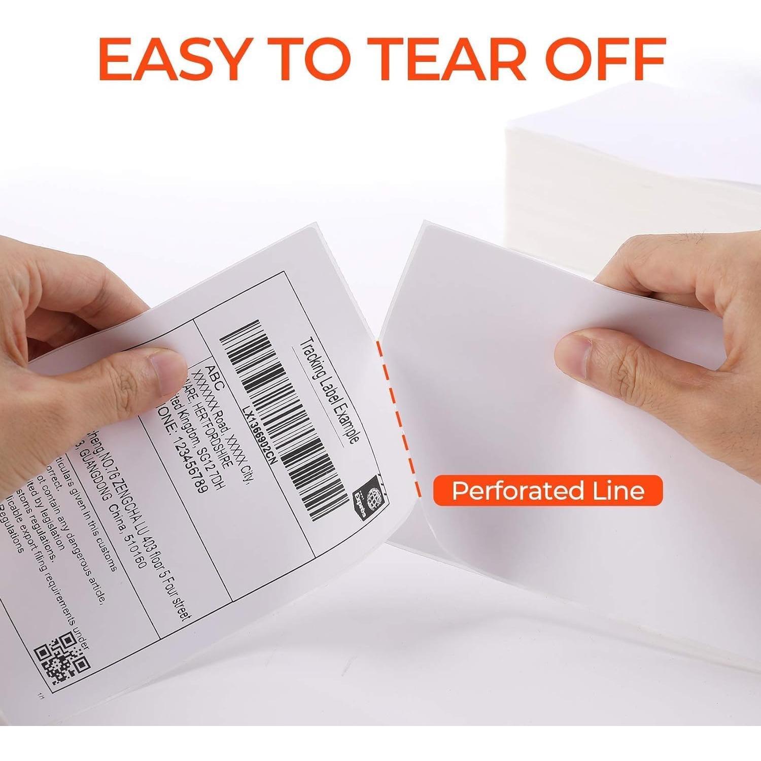 Thermal Direct Shipping Label (Pack of 500 4x6 Per Fanfold Labels) - Commercial Grade