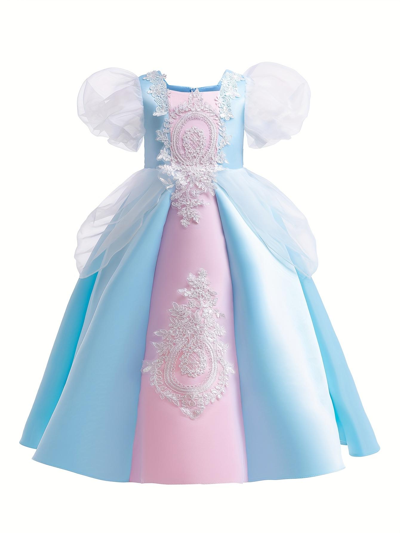 Vintage Puff Sleeve Princess Court Dress for Middle to Older Toddler Girls Wedding Party Ankle Length Gown Formal Dresses