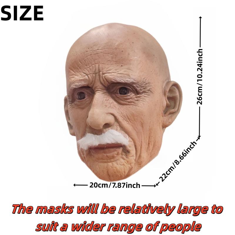 Old Man Mask, Bald Geezer Mask, Funny Man Face Cover, Realistic Mask, Halloween Party Supplies, Masquerade Props, Roleplay Ornament #TOP PICKS