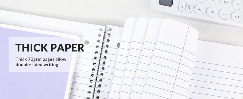 Spiral Notebook, College Ruled, 1-Subject, 4 Pack, 8 x 10.5 in, 70 Sheets, 3-Hole Punched, Pastel Colors (Pink, Purple, Blue, Green), for School, Home & Office, Writing Journal