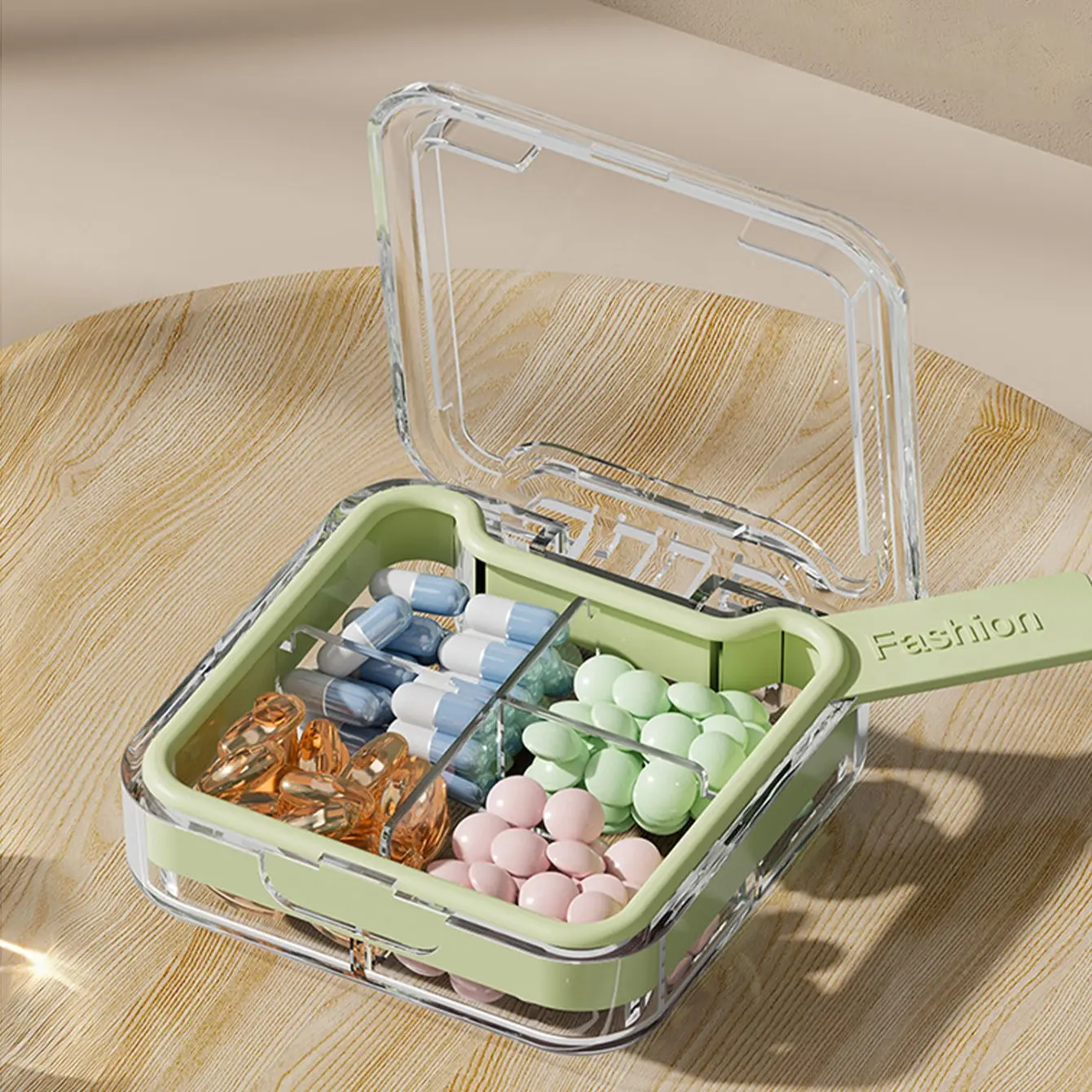 4/7 Grids Mini Portable Pill Box, Weekly Medicine Vitamin Storage Organizer, Travel Tablets Sealed Box, Pills Case Container, Supplement Organizer