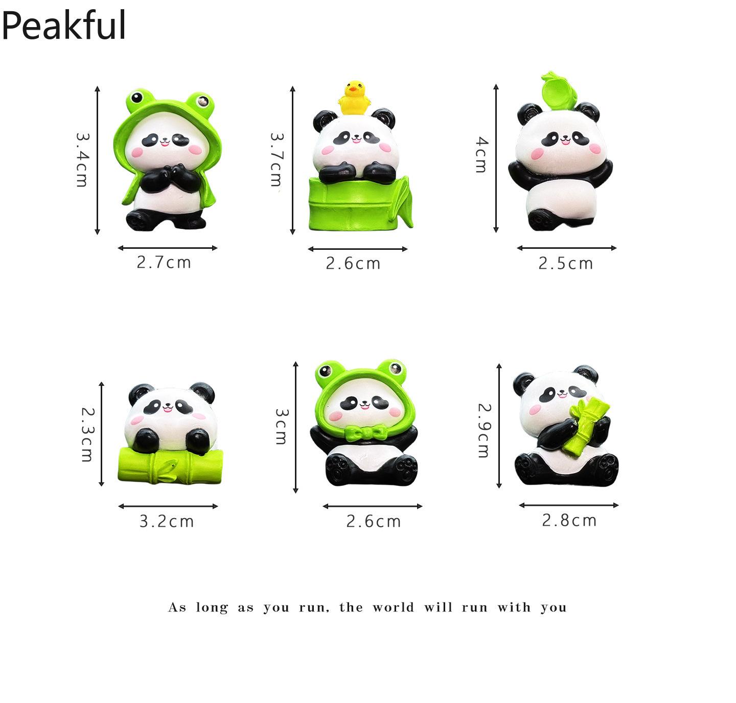 6PCS Cute Mini Panda Figurines – Kawaii Resin Animal Ornaments, Perfect for Desk & Garden Decor, Adorable Home Accessories & Kids' Toy Gifts, Charming Panda Collectibles for Any Room