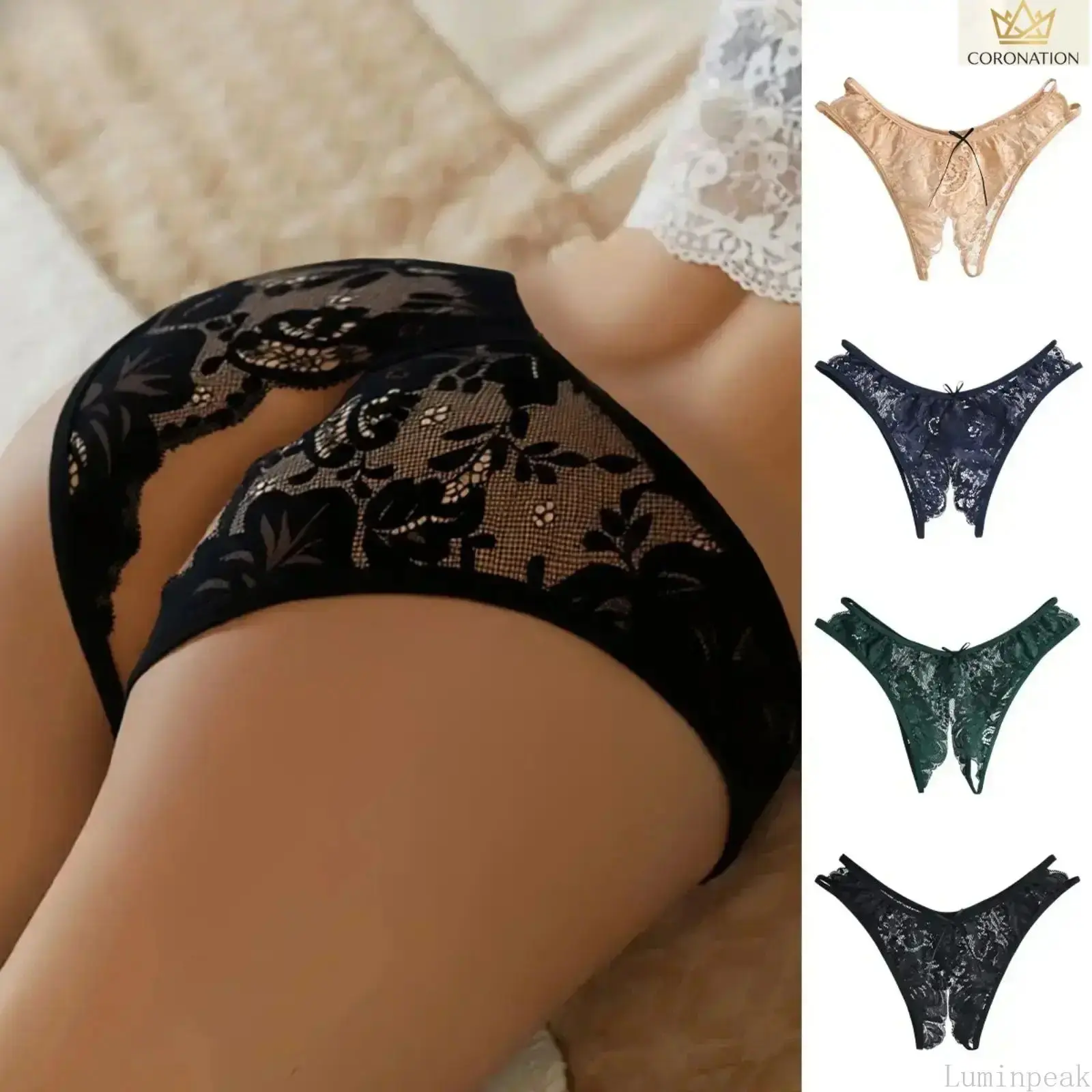 Women's 4-Pack Y2K Aesthetic Printed Bikini Panties, Trendy Crotchless Lingerie Underwear with Cute Colorful Designs, Low Rise Curve-Accent Sexy Comfortable Briefs for Date Night, Home Lounge, Sleepwear & Daily Wear