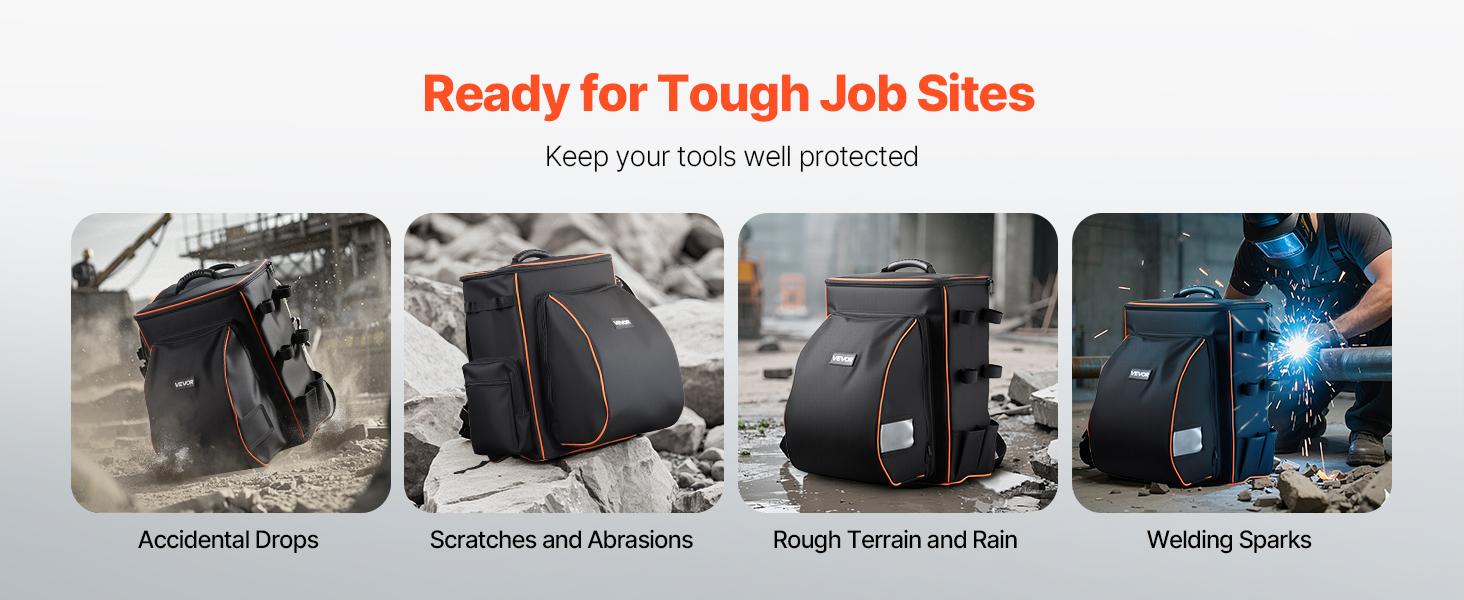 VEVOR Welding Backpack, 35.6L Welder Backpack for Tools and Helmet, 600D Polyester Extreme Gear Pack with Helmet Catch Bag, Multi-Purpose Gear Storage Bag for Welding, Outdoor Camping, Mountaineering