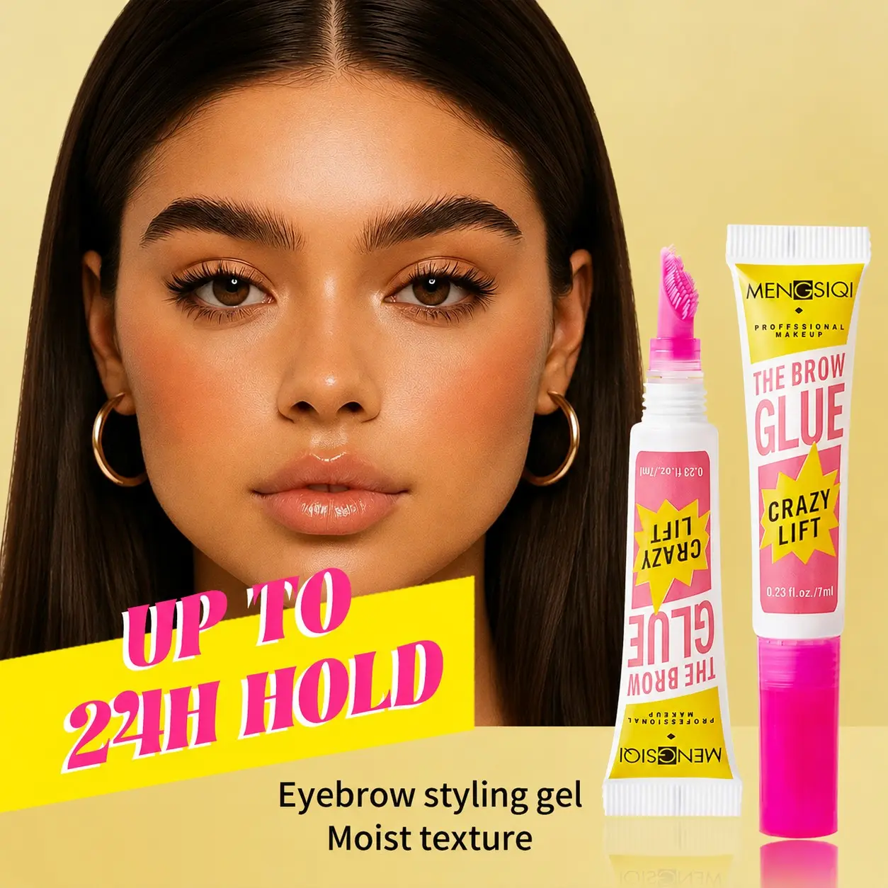 Eyebrow styling gel, long-lasting strong hold, comes with a brow comb, natural wild eyebrows, waterproof and sweat-proof eyebrow gel, suitable for outdoor use in summer, compatible with various makeup styles