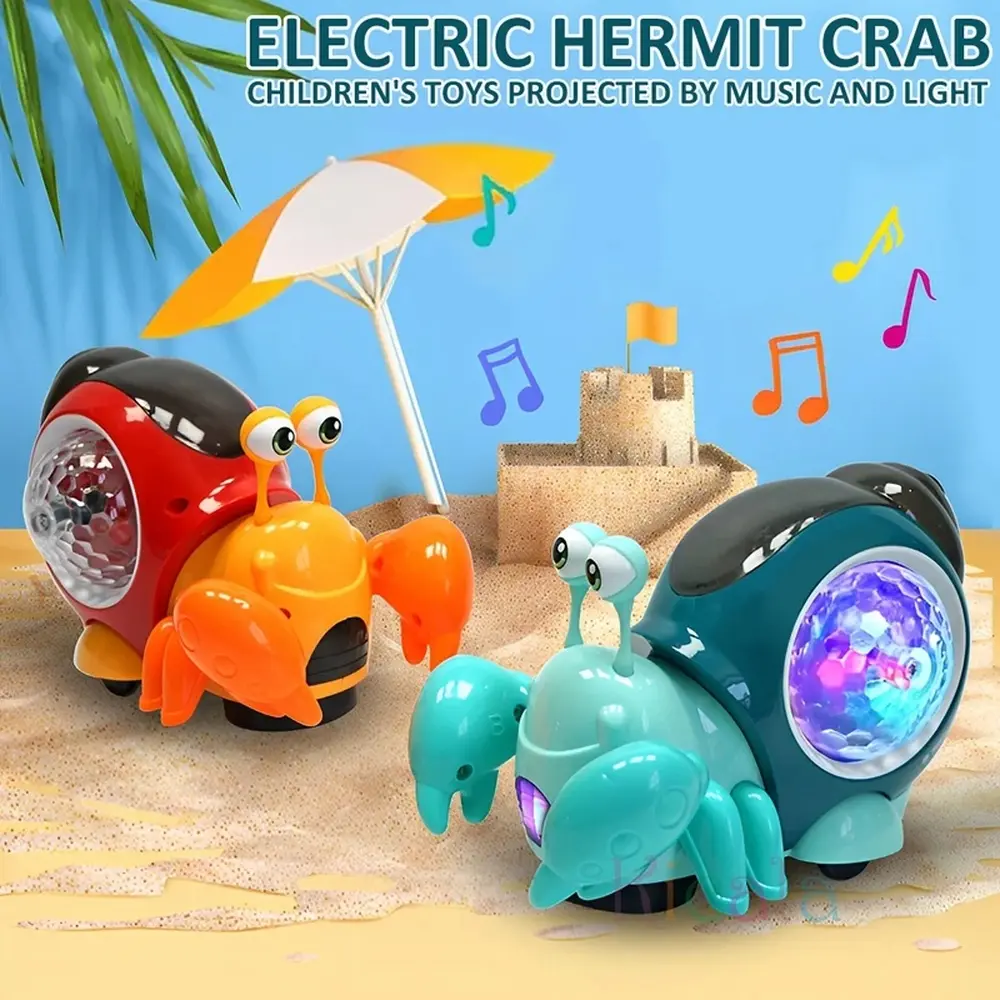 Kids Interactive Crawling Crab Toy - Light-Up Musical Moving Dancing Sensory Play Toy, Gift for 0-12 Months Old Babies