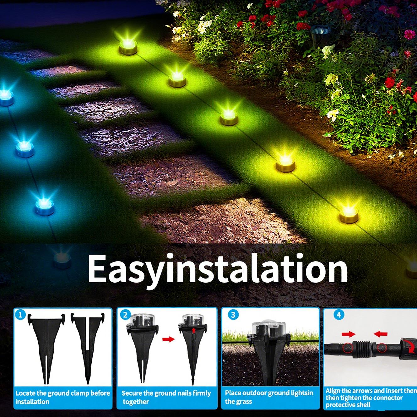 ARTBLEPRO RGB Outdoor Ground LED Lights Pathway Lights with Remote &Smart App Control IP67 Waterproof Color-Changing Best for Yard Lawn Patio Holiday Party Christmas,Halloween,Garden,House Decorations
