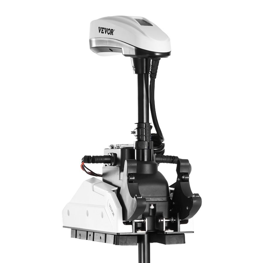 VEVOR Electric Trolling Motor, 55lbs Thrust with GPS, 10-Speed Bow Mounted Saltwater Outboard Boat Motor with Remote Control LCD Battery Indicator, for Kayaks, Fishing Boats, 36-Inch Shaft