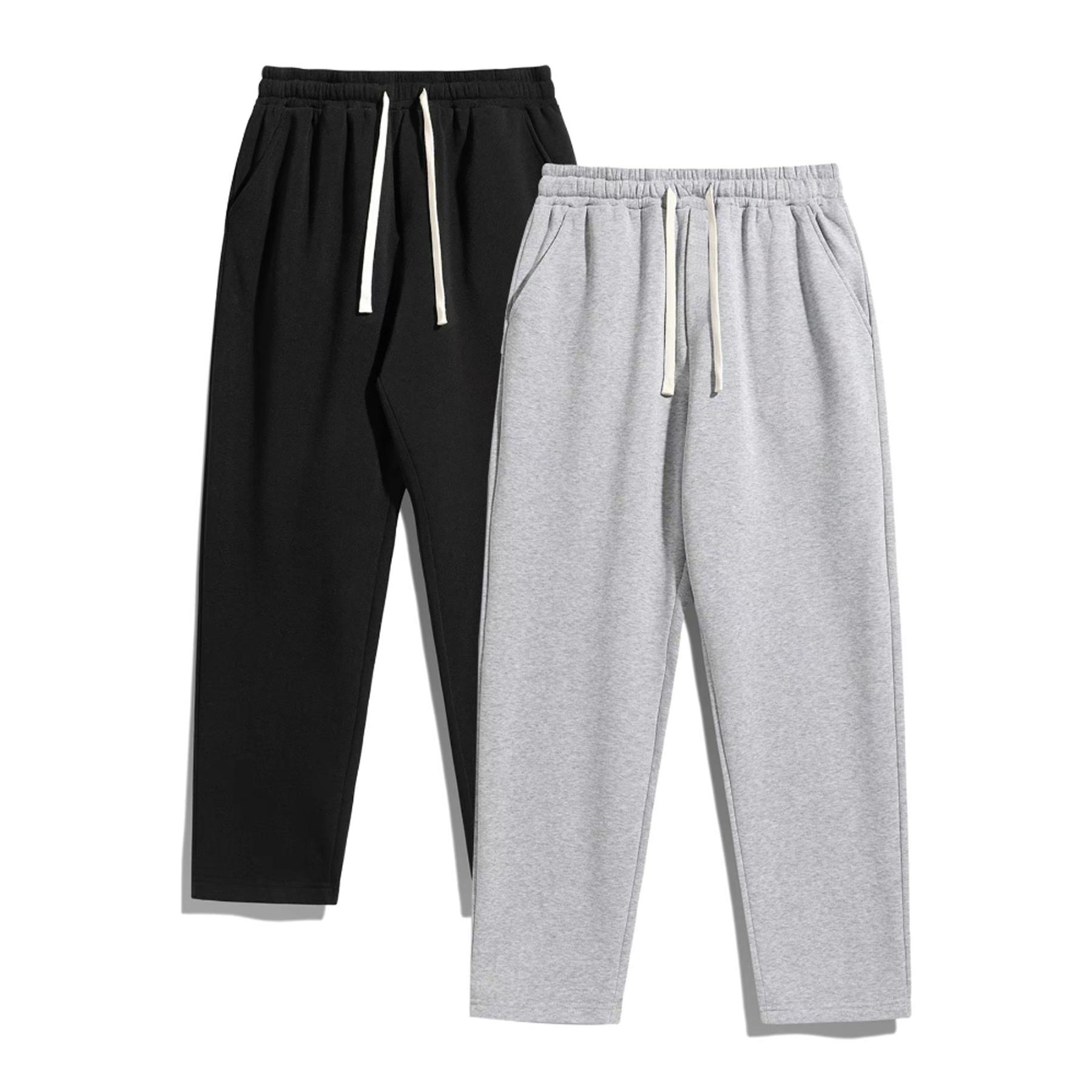 Multi piece set suitable for all seasons, men's solid color drawstring hanging pants, gray fashionable casual multifunctional comfortable loose pants, street style gray fashionable soft men's pants, autumn clothing pants suitable for sports and daily life