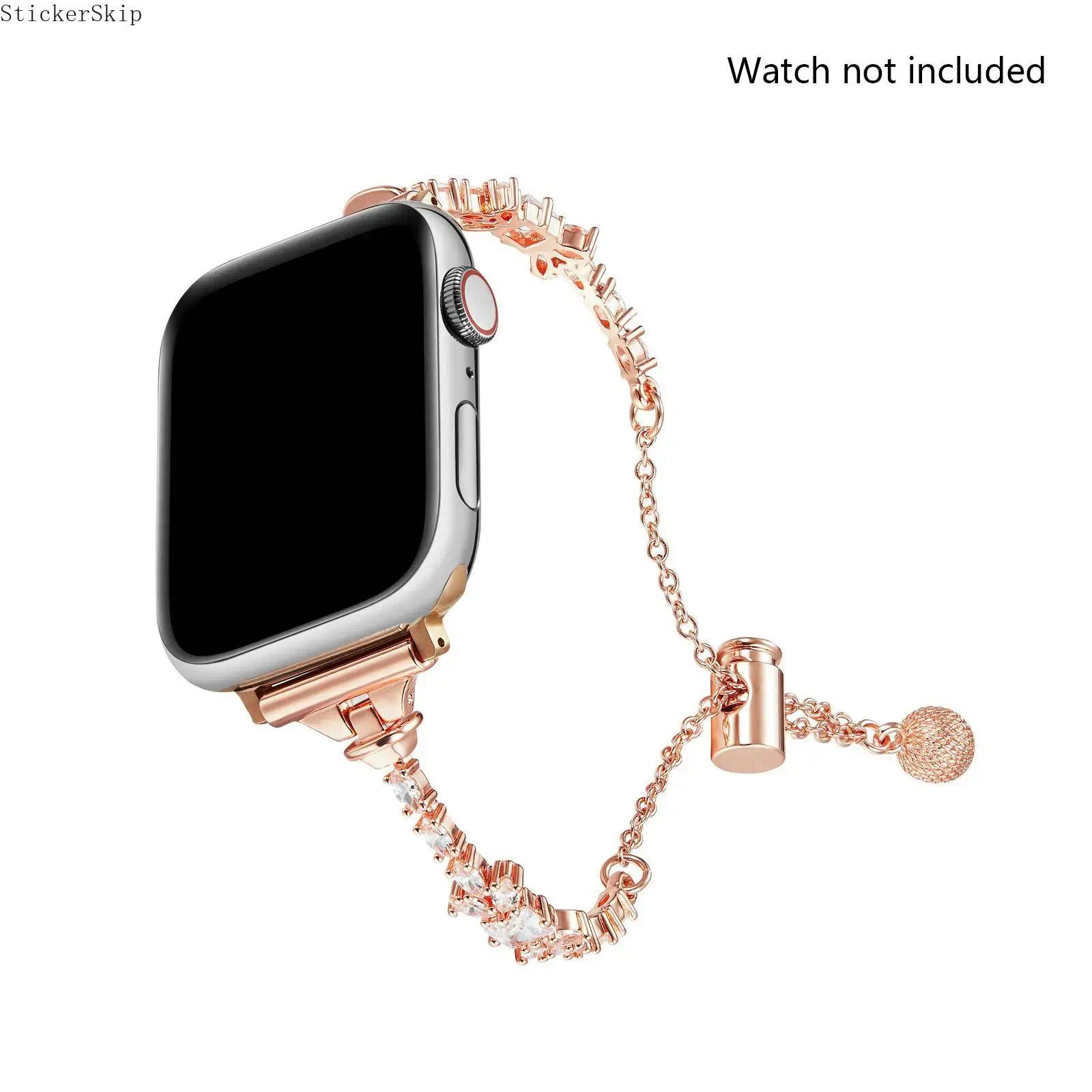 2026 Rhinestone Apple Watch Band – Sparkly Fashion Bracelet Strap for Women, Stylish Jewelry Style Replacement Watch Band Fits 38–49mm (All Series & Ultra), Elegant Dressy Smart Watch Accessory