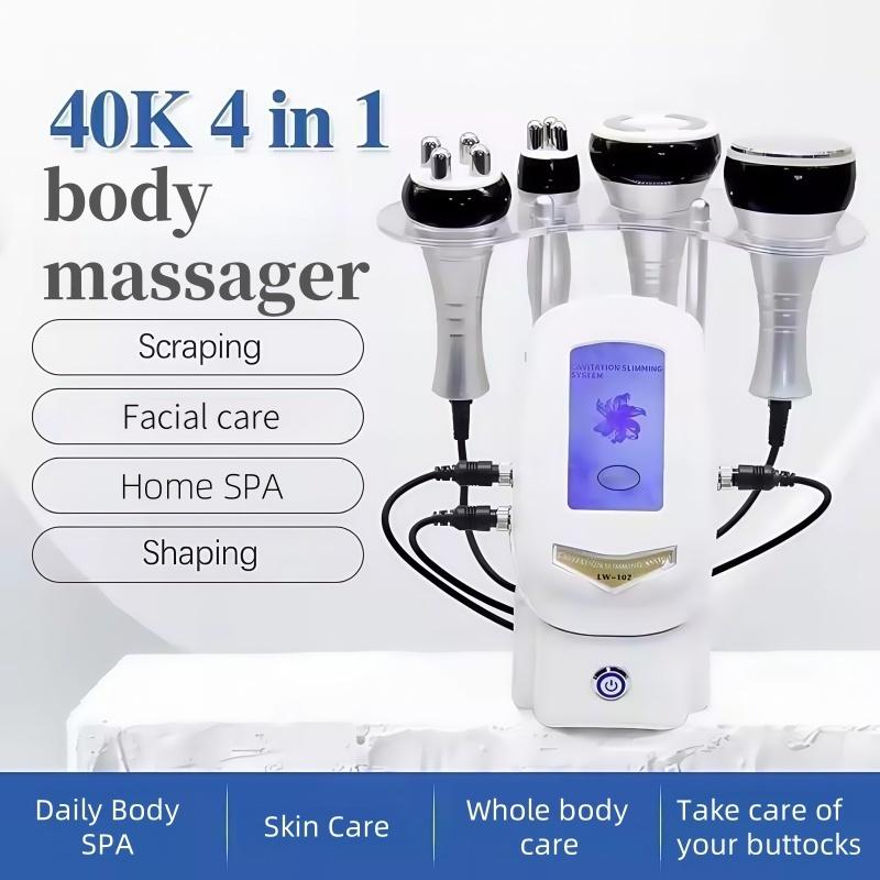 American Plug 4-In-1 Facial Body Massager, Home Spa Equipment, Full Body Scrubber, Multi-Functional Beauty Tool Gift for Women & Mom
