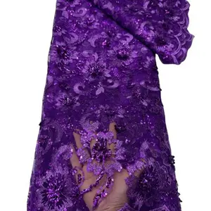 High-Quality African Swiss Lace Embroidery Netting Trim, 5 Yards/1 Yard, Ideal for Wedding Gowns, Party Dresses, Sewing Fabric