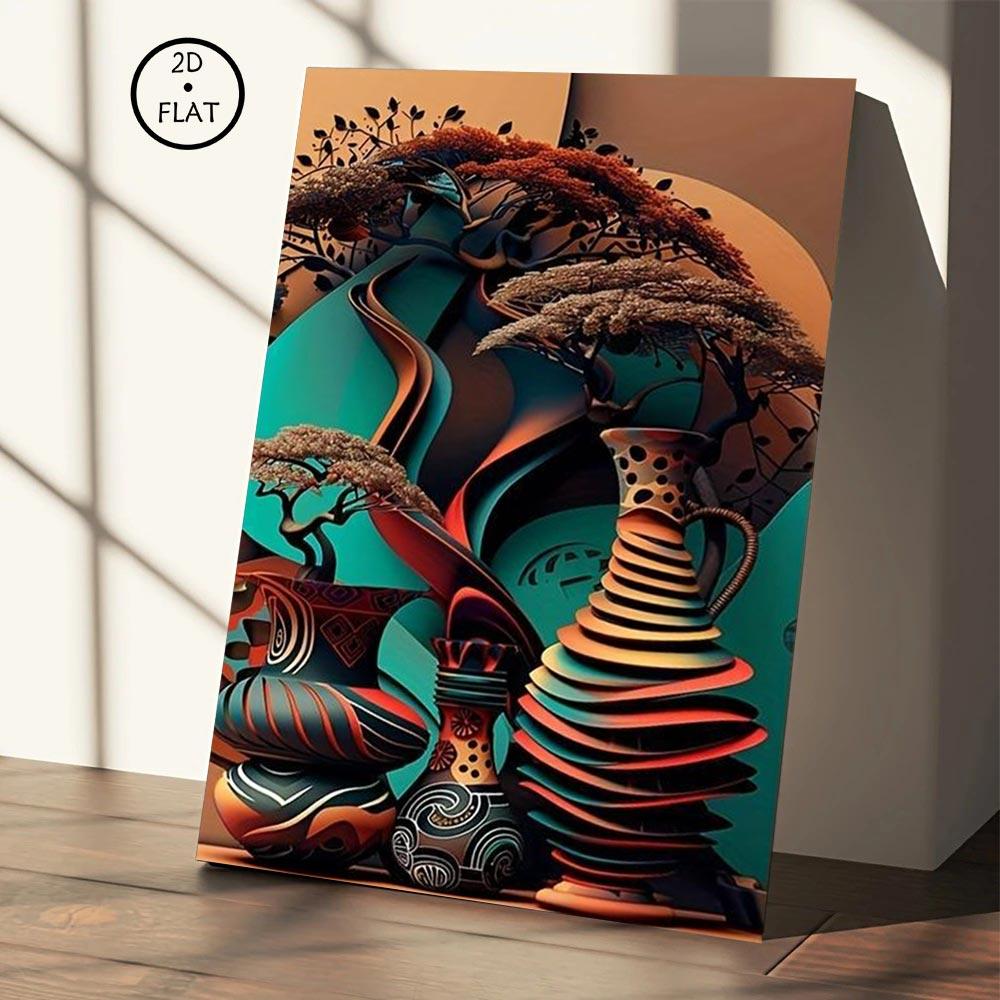 Wooden Framed Canvas Painting African Art Poster Abstract Wall Art for Home Decor High Quality Canvas Prints for Living Room Bedroom Kitchen Office Cafe Decor Perfect Gift Ready to Hang Ornaments Artistic Photo