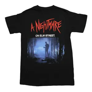 A Nightmare On Elm Street Spooky Alley Silhouette Classic Horror Movie Logo Graphic Crew Neck Short Sleeve Unisex Casual Halloween Horror Fan Gift Tee Tops