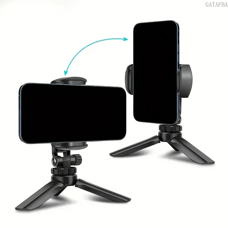Foldable Tripod, Multi-purpose Phone Holder for Desktop Selfies, Live Streaming and Handheld Shooting