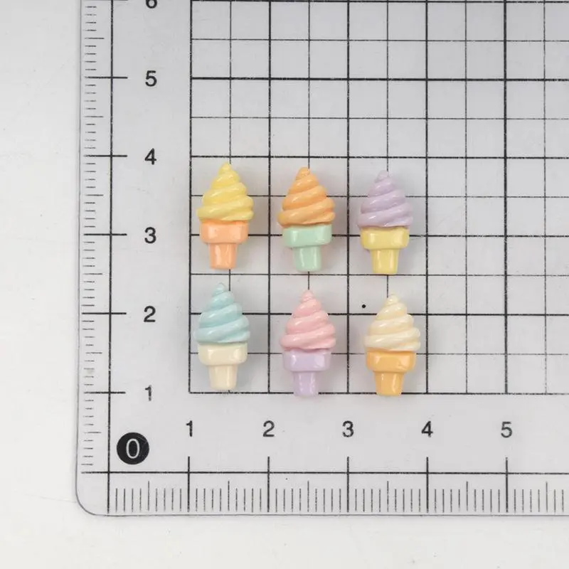 Kawaii Noctilucent Ice Cream Resin Flatback Cabochon Embellishments (30Pcs/300Pcs) for Scrapbooking, DIY Crafts