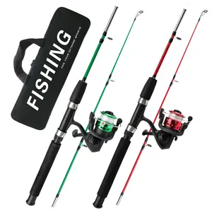 2 Rod & 2 Reel Fishing Combo Kit – Multi-Piece Rods with Pre-Spooled Spinning Reels & Carry Bag, Ready-to-Use Set for Outdoor Fishing