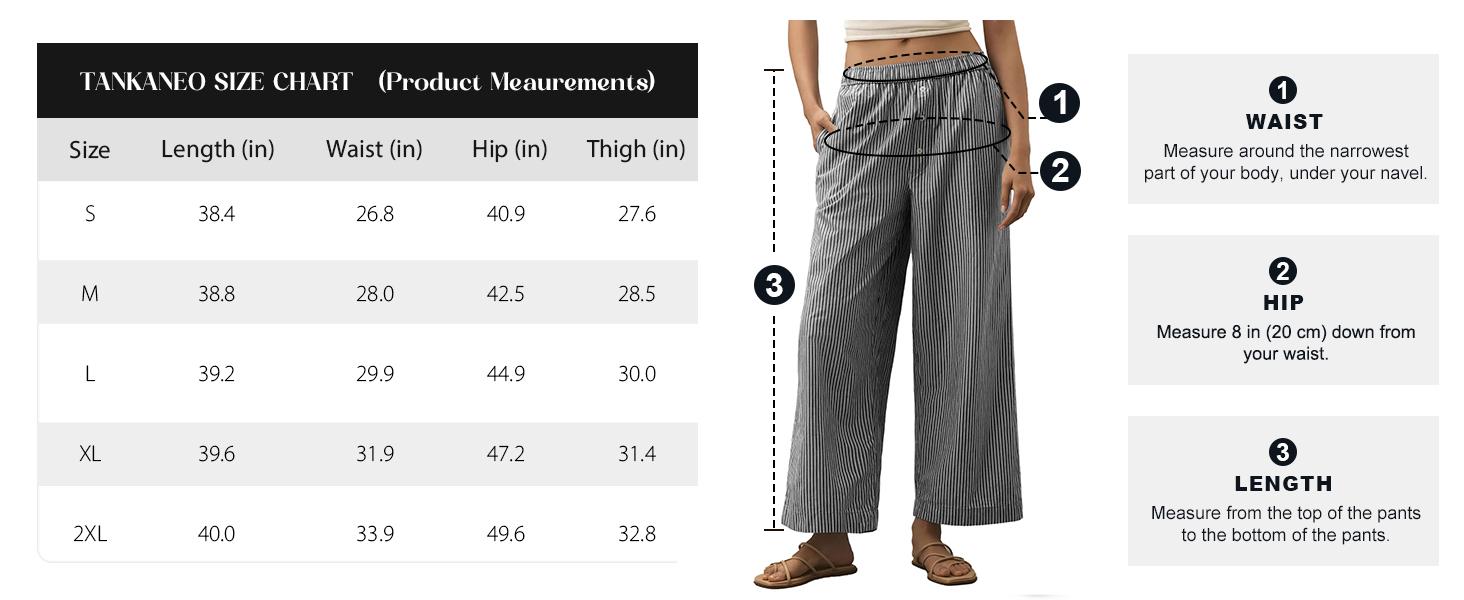 Danedvi Womens Boxer Pants Striped Lounge Pajama Bottoms Elastic High Waisted Wide Leg Trousers with Pockets Black Fabric