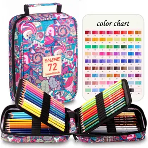 Premium Colored Pencils,Set of 72 Colors,Artists Soft Core with Vibrant Color,with Zipper Slot Pencil Case,Ideal for Drawing Sketching Shading,Coloring Pencils for Adults Beginners
