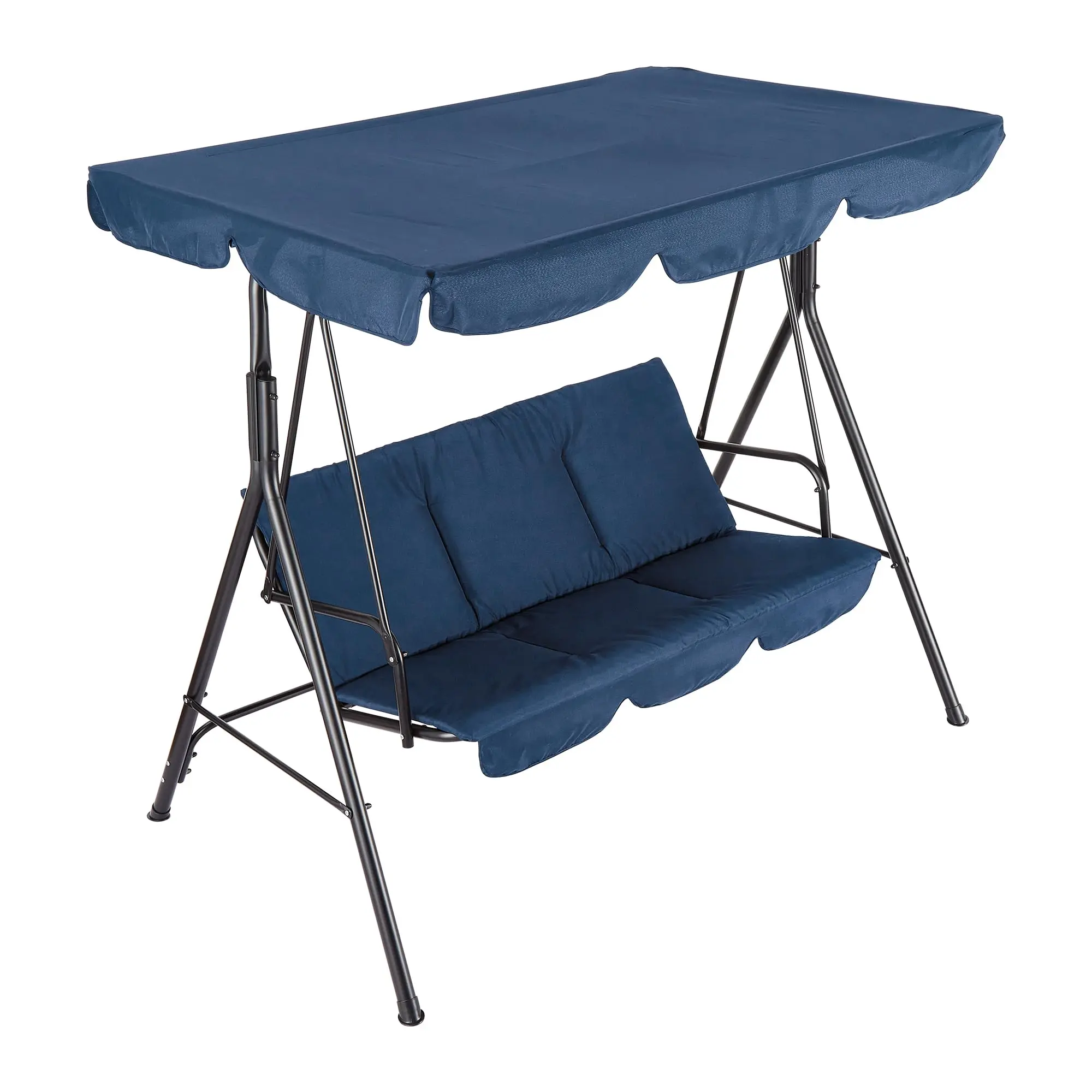 Cozy all-season outdoor relaxation! 3-seat swing with adjustable canopy and waterproof thick padded cushions