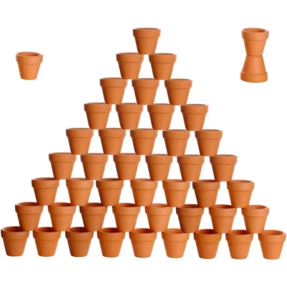 48 count Mini Clay Pots - 2'' Terracotta Pottery Planters for Cactus, ,  & Crafts