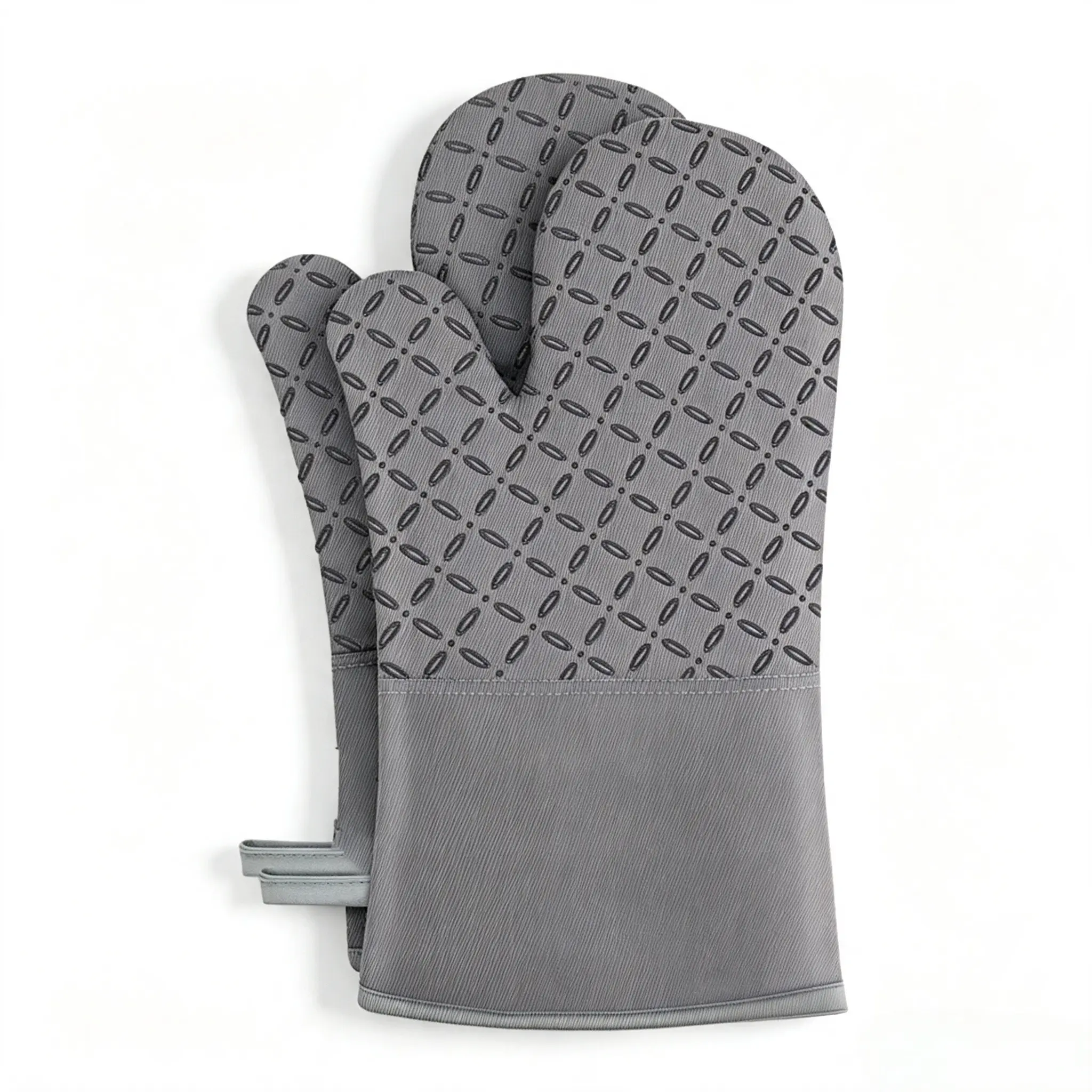 Silicone Non-Slip Heat-Resistant Gloves, Thick Grid Design, Kitchen Baking, High Temperature Resistance, Not Burn Hands