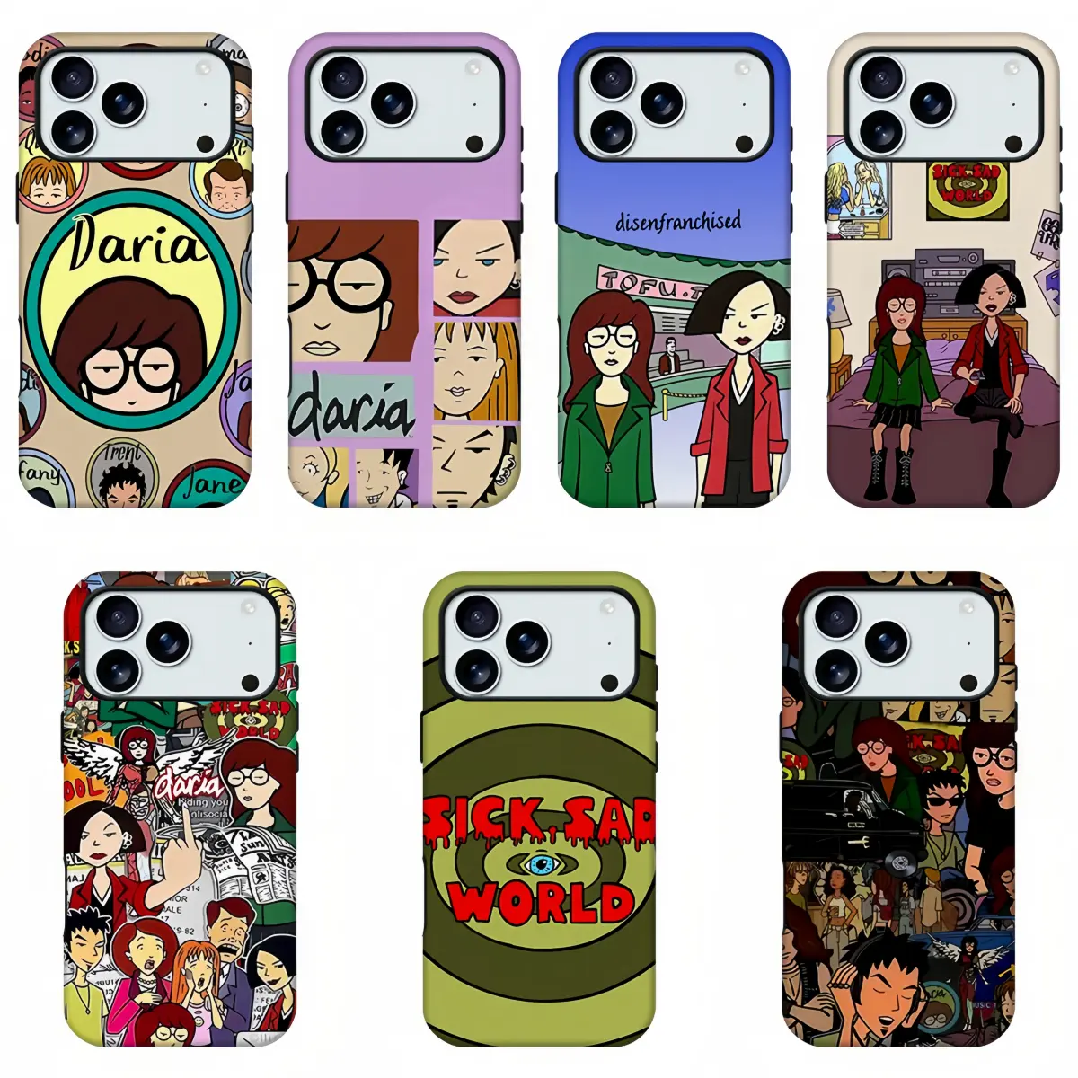 Retro Daria MTV Cartoon Phone Case,  designer Case ,Vintage Animated Character Trendy Shell，90s Sarcastic Teen Aesthetic Protective Case for iPhone11 12 13 14 15 16 17 pro max and Samsung S21-S26 .Perfect for Her/Him Girly Phone Caseslovely stylish gift