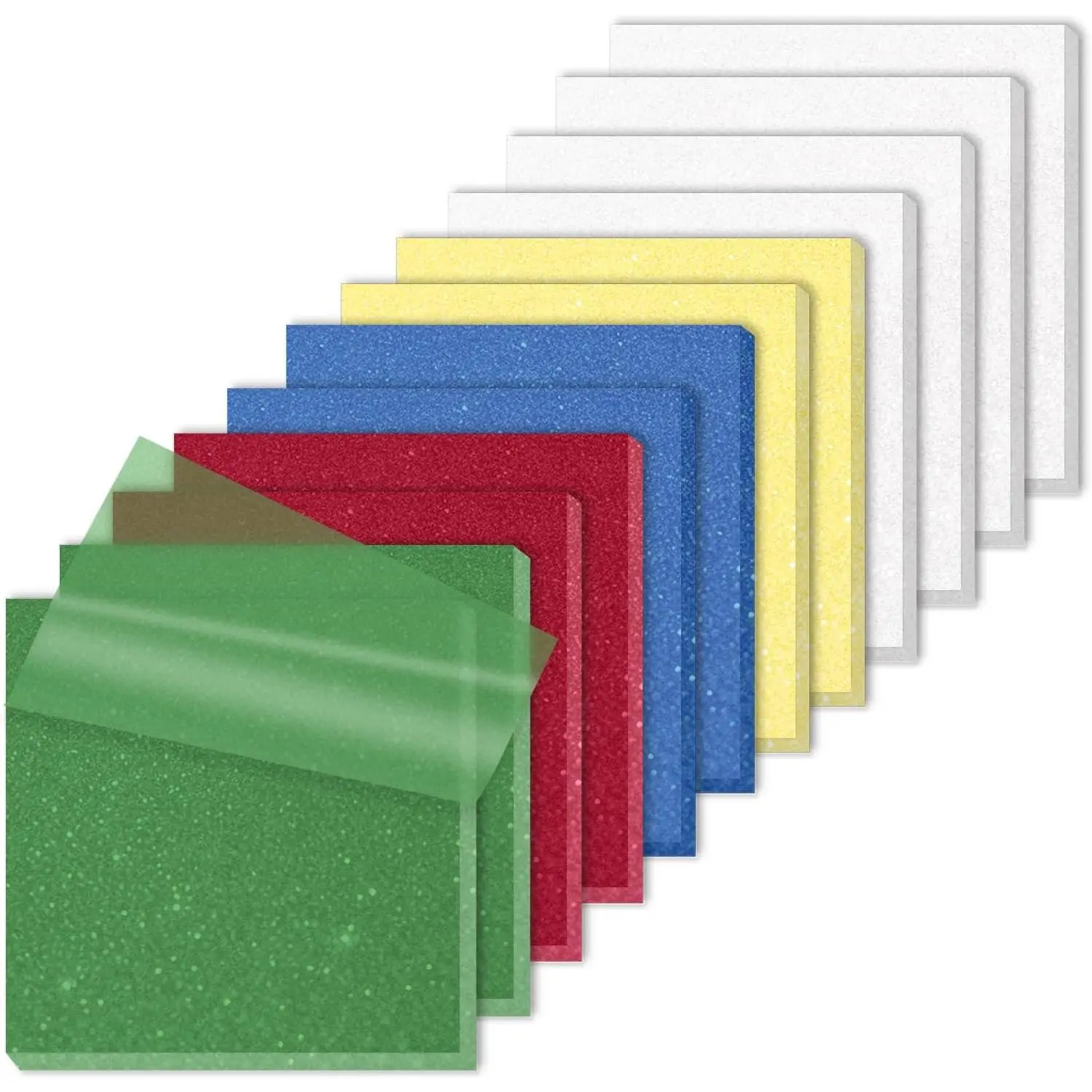 Transparent Glitter Sticky Notes 12 Pack, Sparkly Frosted Dark  3x3 Inch, High Transparency Glass-Like Adhesive Clear Seee Through Sticky Notes for Women Office School Supplies (600 Sheets)