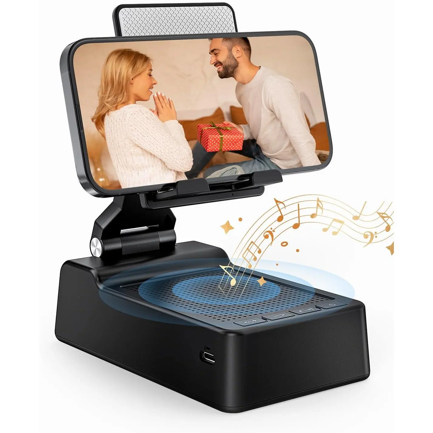 Gifts for Men Women, Phone Stand with  Speaker,  Surround Sound Speaker, Compatible with  /Android phones iPad Kindle, Cool Gadget  for Men Women Dad Mom Christmas Birthday