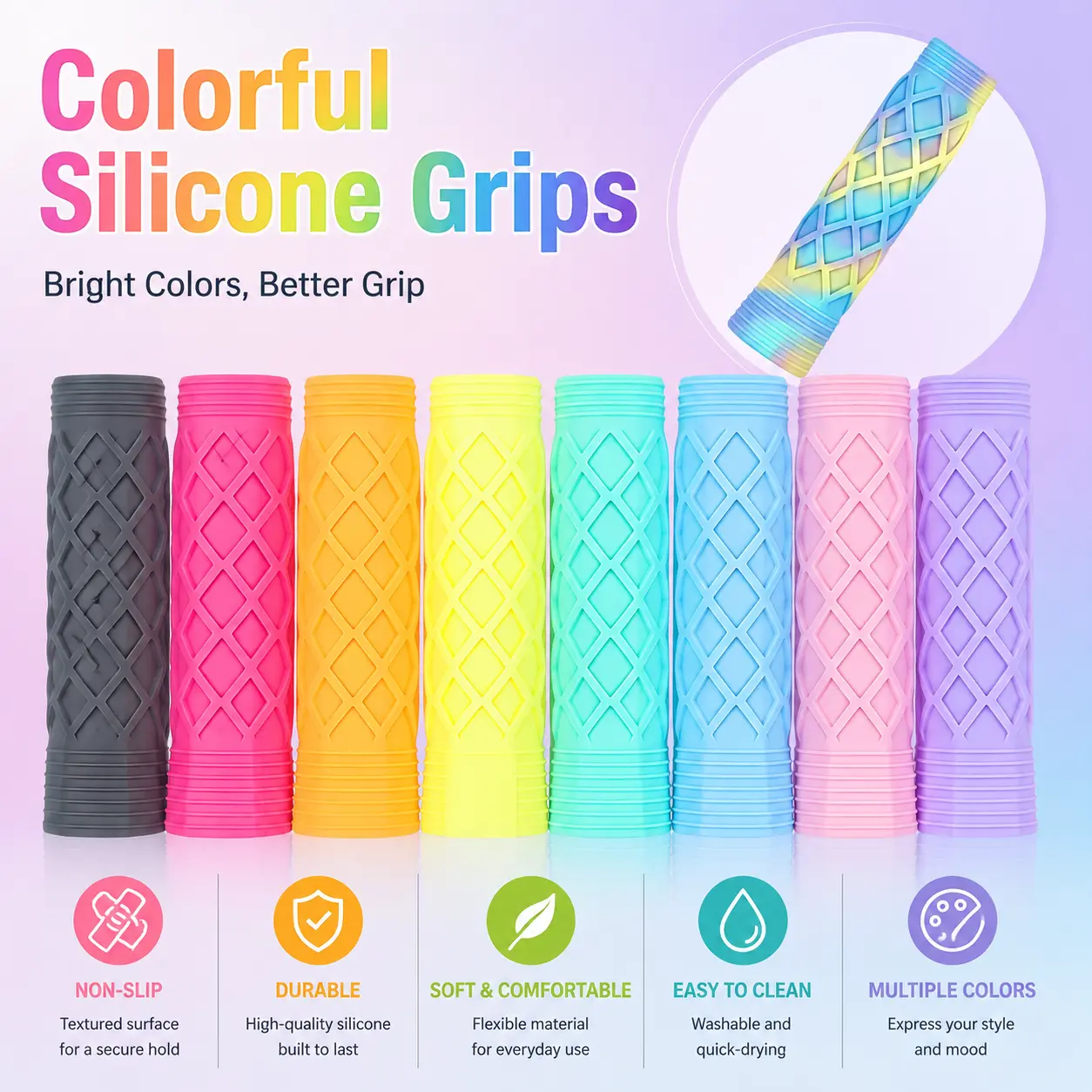 High-Performance Non-Slip Pickleball and Tennis Grip Wrap Set – Extra-Stretchy, Shock-Absorbing Handle Sleeve for Enhanced Control, Comfort, and Sweat Resistance on Rackets and Paddles