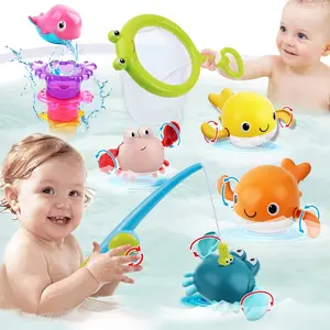 Bath Toy for Toddlers ,Bathtub Toy with Floating Mold Free Swimming Toys and Stacking Cups,Magnetic Fishing Game for Toddles and Babiesfidget toys