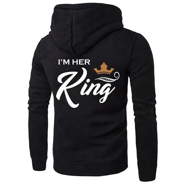 2026wish Couple Sweatshirt Hooded Printing King Queen Casual Style