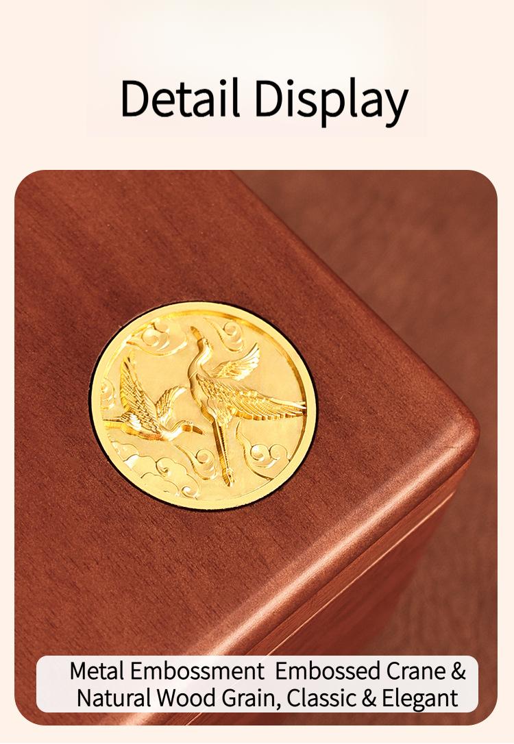 Solid wood embedded double-layer home jewelry box, desktop earring and ring storage box, flip-top lockable accessory storage box