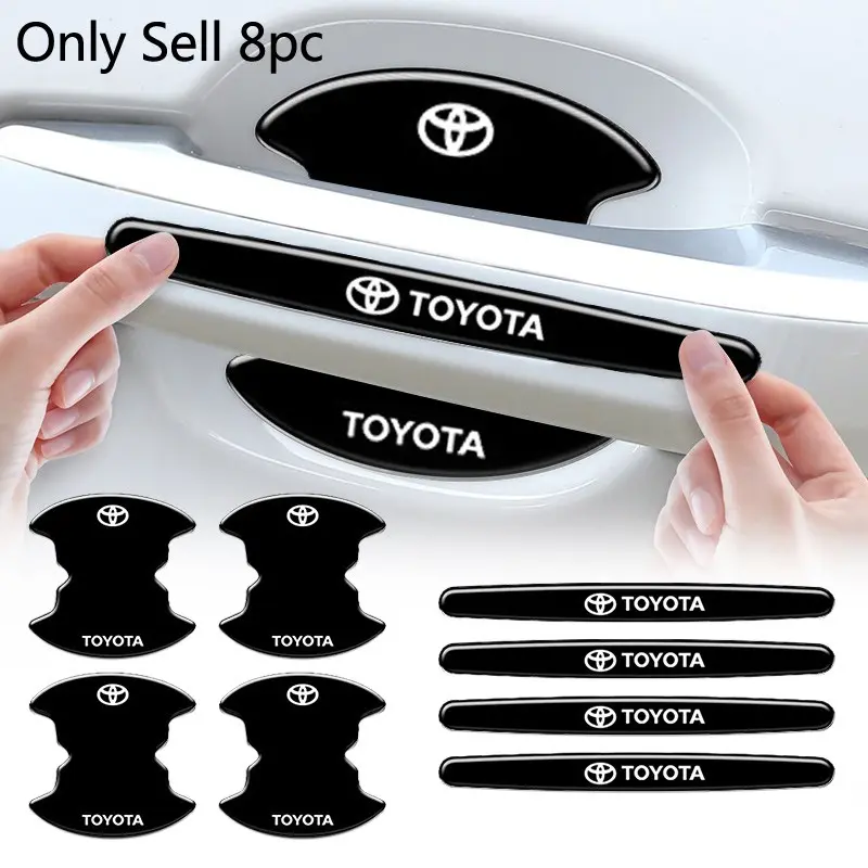 8pcs Car Door Handle Bowl Anti-collision Protective Stickers For Corolla Camry RAV4 Yaris Hilux Crown Prius Auris Auto Accessories