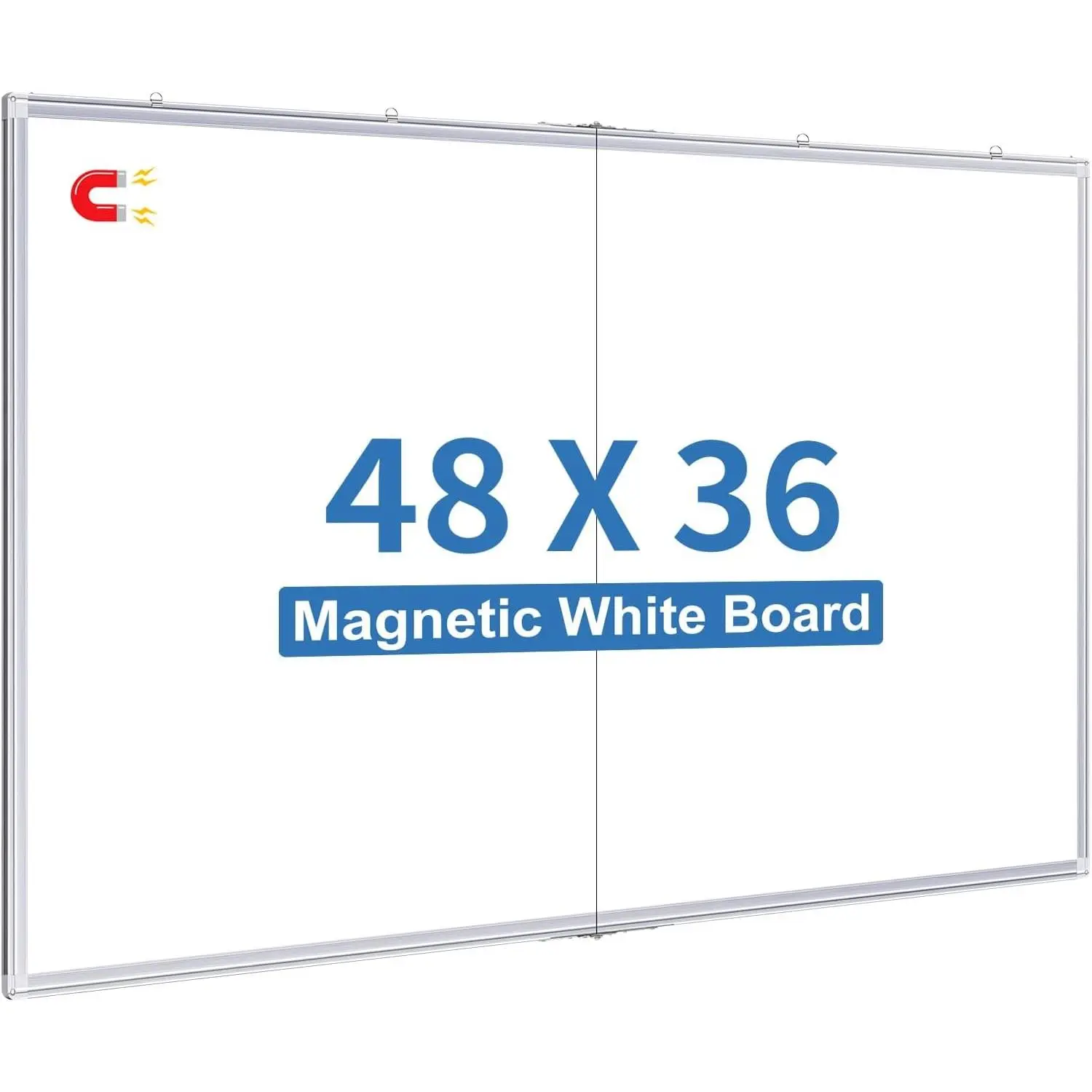 Magnetic Whiteboard Dry Erase, 48 x 36 inch Large White Board for Wall, Foldable Aluminum Frame Hanging Whiteboards for Home Classroom Office