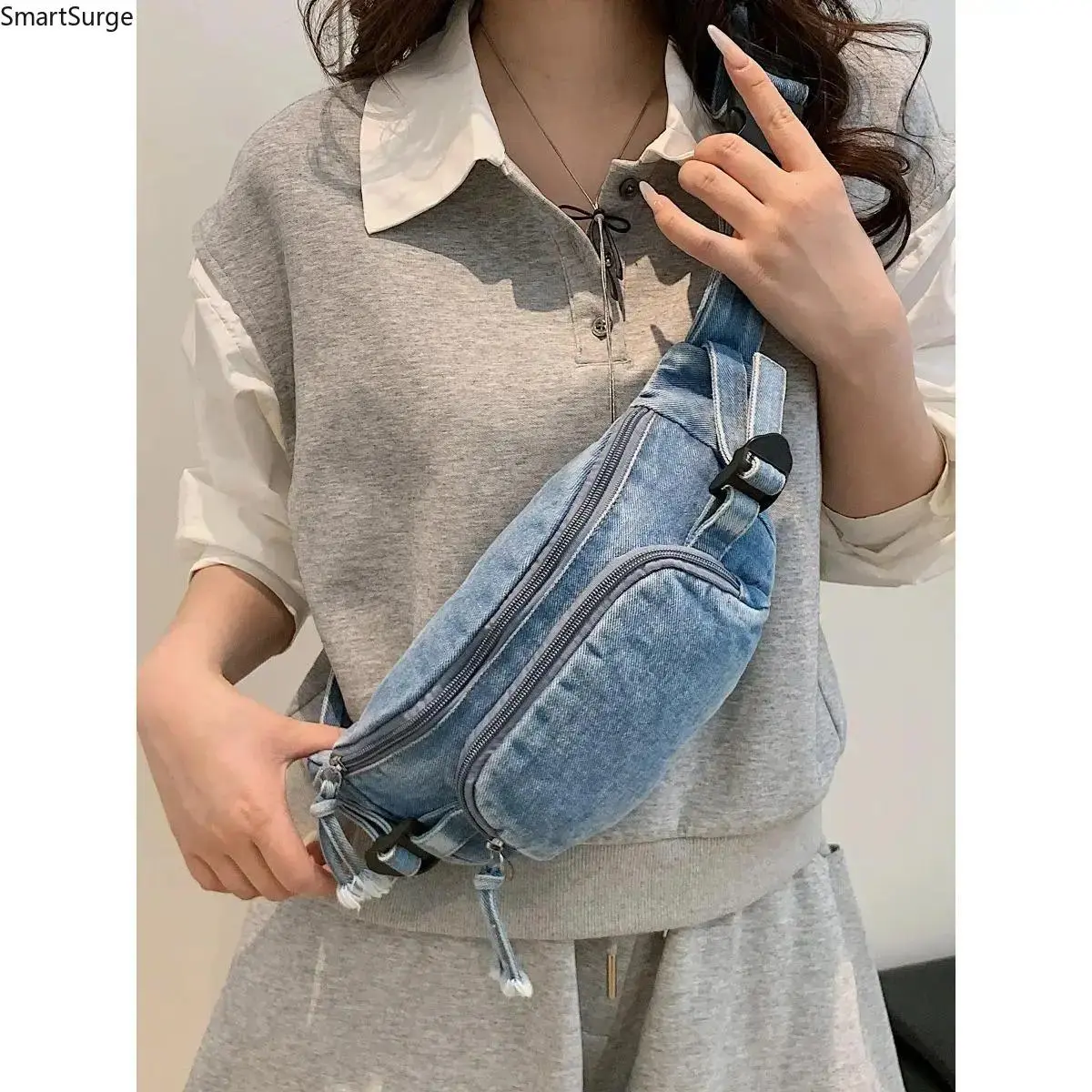 Women’s 2026 New Casual Denim Satchel Crossbody Bag, Lightweight Durable Versatile Shoulder Purse, Trendy Handbag Perfect For Daily Commute And All Casual Outings