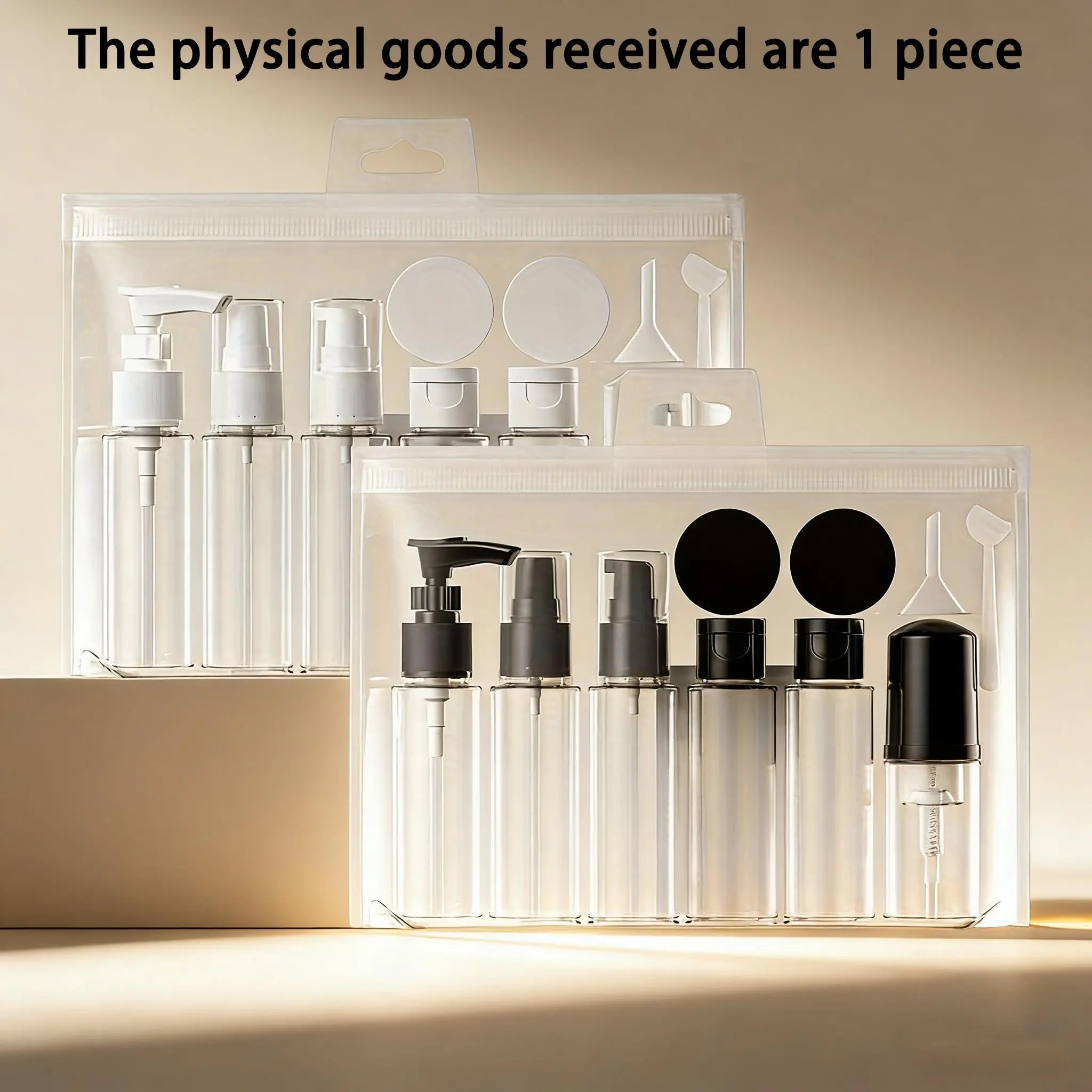 11-Piece & Travel Portable Bottles Set, Cosmetic Spray Bottle, Shampoo Shower Gel Foam Bottle, Lotion Cream Jar, Storage Bottles, Container, Plastic Containers
