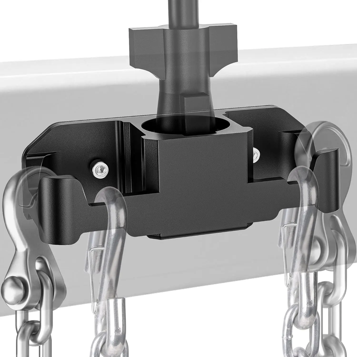 Aluminum Trailer Towing Organizer Pad Mount for 7 Way Plug, Heavy Duty Hooks, Side Hook Chain, Cable Wire Harness Holder, Functional Anti-Rust Metal RV Boating Accessory, Rv Accessories