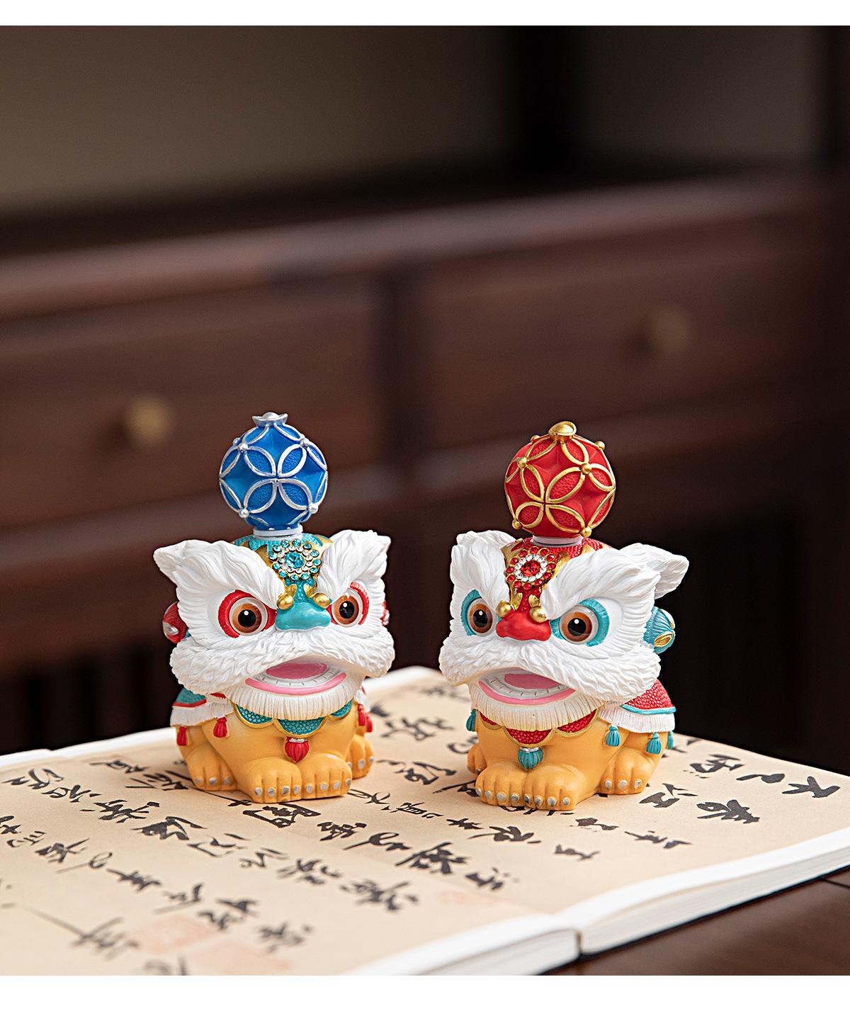 Creative Oriental Lion Ornament Unique Desktop Decoration Decorative Item Craft Birthday Gift Party Favor Personal Collection Ornament