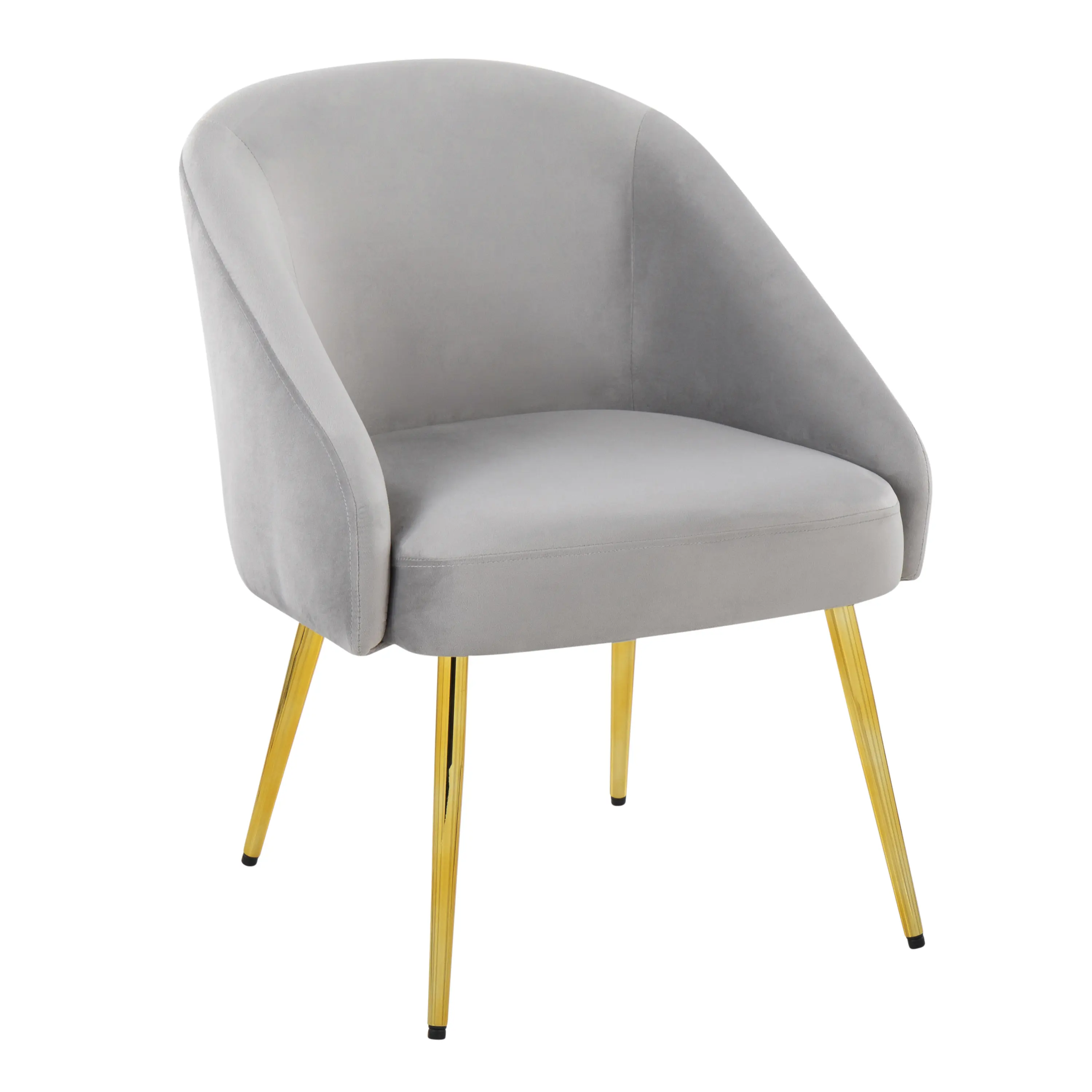 ARCH Contemporary Dining Chair with Gold Metal Frame and Silver Velvet Upholstery, Modern Accent Chair for Living Room, Bedroom, Kitchen, Office, Lounge, Stylish Comfortable Seating, Single Chair, Dining Room Chairs for Kitchen, Dining Room