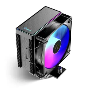 A40 ARGB BK CPU Cooler,100mm PWM Fan,133mm Height Single Tower Computer Compact CPU Air Cooler,4 Copper Heat Pipes,ARGB Function,Fancy Top Cover,for Intel LGA 115X/1200/1700/1851&AMD AM4/AM5Gift.
