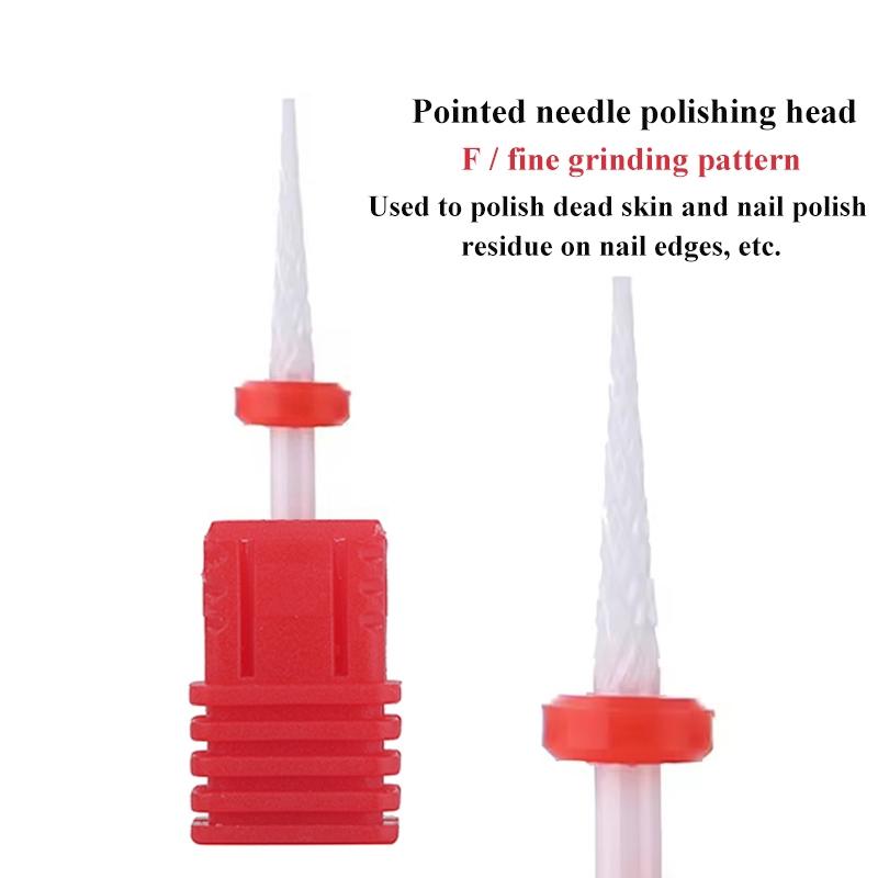 5pcs/set Ceramic Nail Drill Bits, Cross-Cut Nail Art Tools for Manicure & Pedicure, Essential Accessories for Nail Care