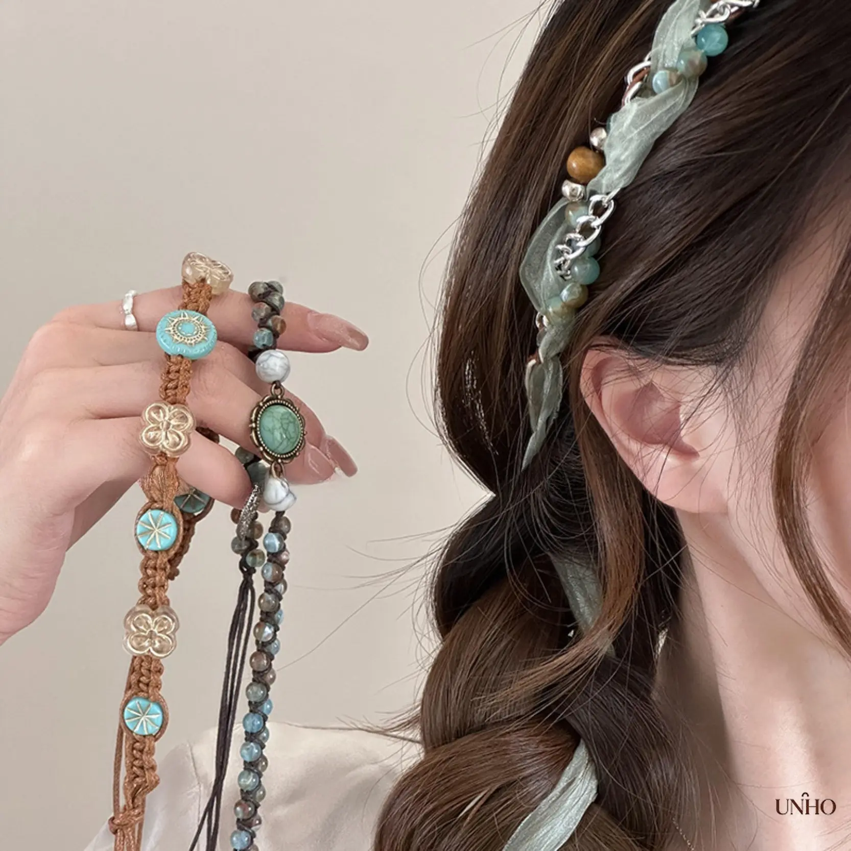 Women's Bohemian Retro Woven Accessories - Ethnic-Style Convertible Headband, Waist Chain Belt, Fashion Necklace for Vacation Outfit Styling (Bag DIY Accessories), Accessories For Women