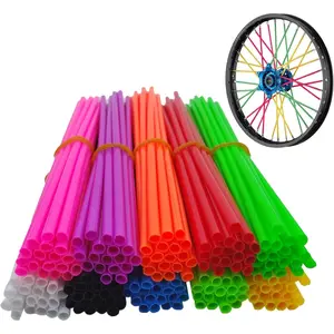 180 PCS Spoke Skins Spoke Covers Plastic Bike Wheels Decorations Dirt Bike Rim Wraps Protector,10 Colors Bicycle Spoke Covers for Motocross Motorcycle Bicycle Wheelchair Accessories