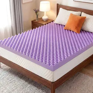 2 Inch Egg Crate Mattress Topper Full, Gel Infused Memory Foam Mattress Topper for Pressure Relief, Breathable Mattress Pad Bed Topper in a Box, CertiPUR-US Certified, Purple, 54"*75"