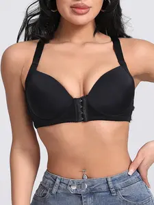 Front Closure Push-Up Bra, Women's Comfortable Underwear, Stylish & Supportive Design, Perfect for Daily Wear