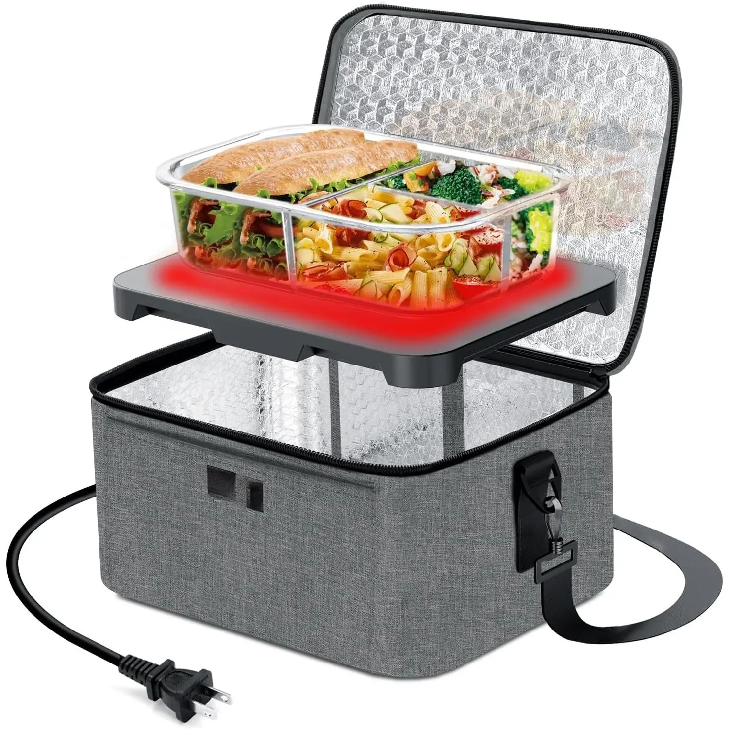 Portable Oven | 110V Portable  Warmer | Mini Portable Microwave Electric Heated Lunch Box for Cooking & Reheating  in Office, Dorm, Hotel, Potlucks, Travel,  |